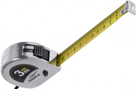 Lemmet chrome rolmaat 3 meter